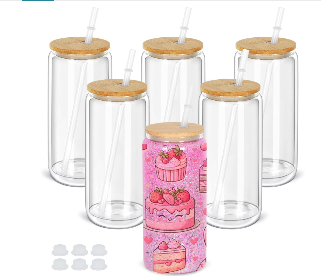 20oz Glass Can snow globe Tumblers